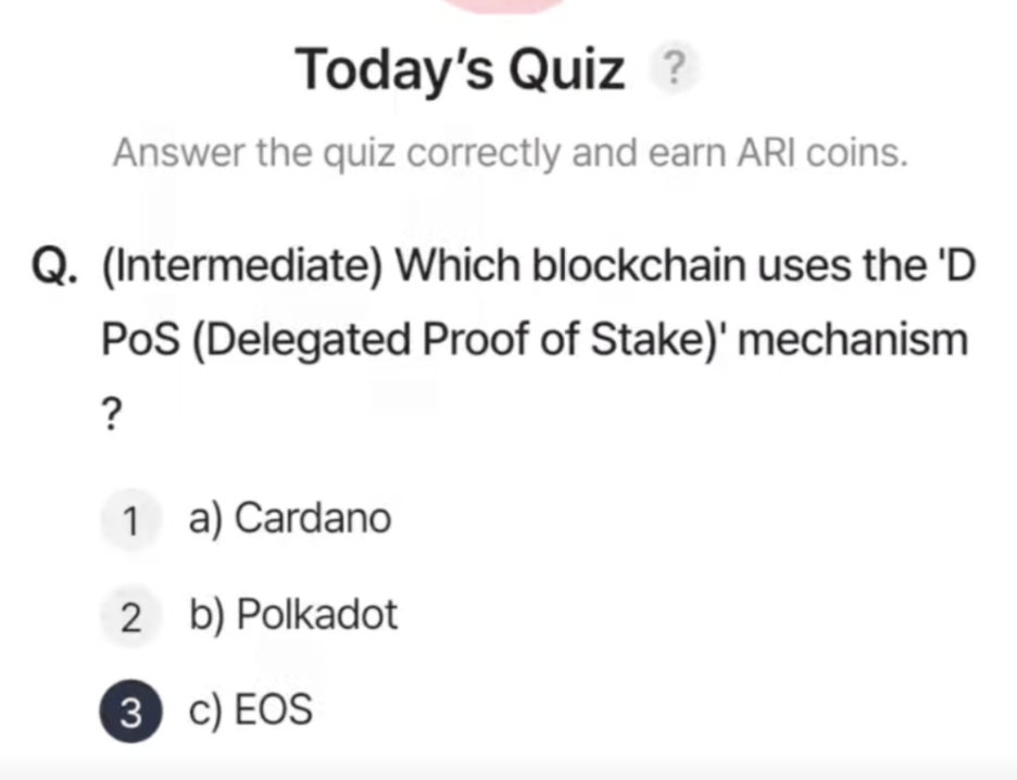ARI Wallet Daily Quiz Answer 8 June 2025 (AriChain)